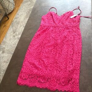 NWT- J.Crew size 6 Hot pink lace dress